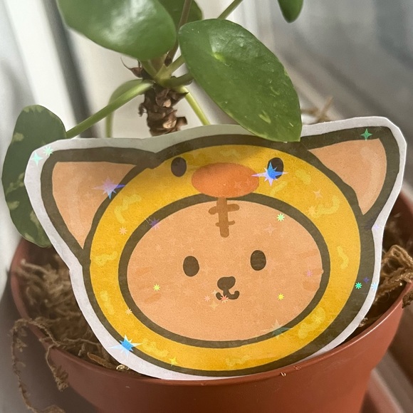 Other - Cat with duck hat, holographic sticker